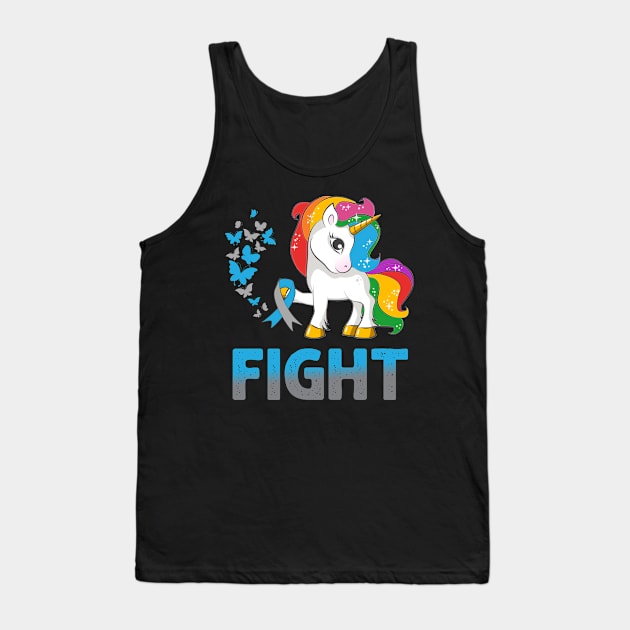 Fight Diabetes Awareness Unicorn Tank Top by Simpsonfft